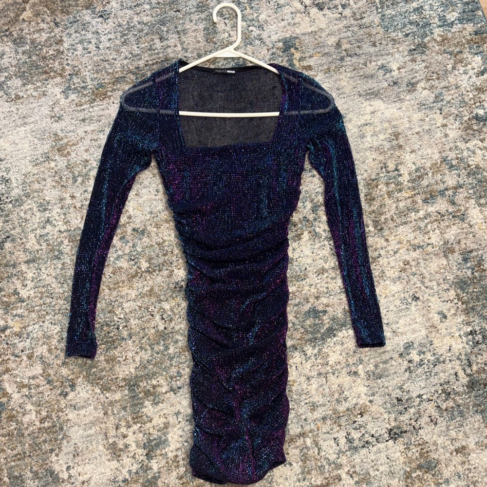 Elegant Black and Purple Women's Dress